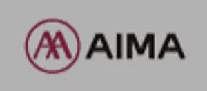 Maroon and black AIMA emblem