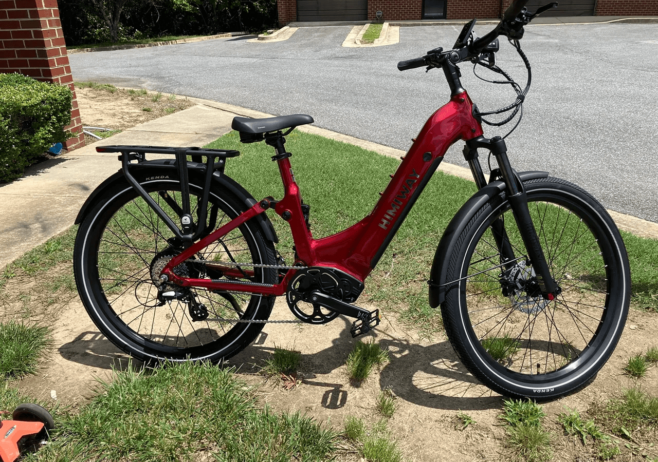 Modern e-bike with rear rack