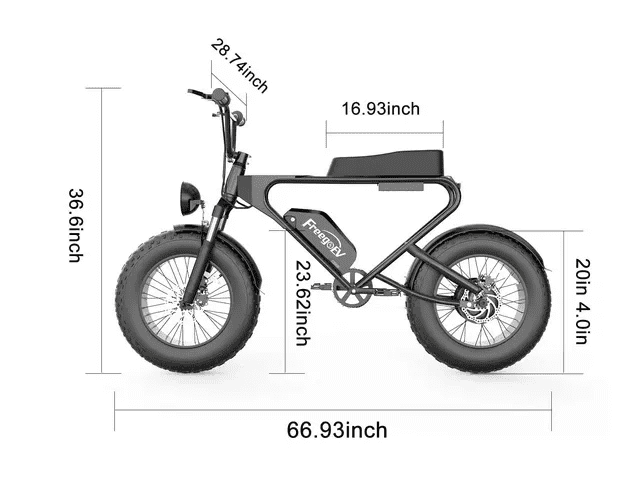 Electric bike with measurements