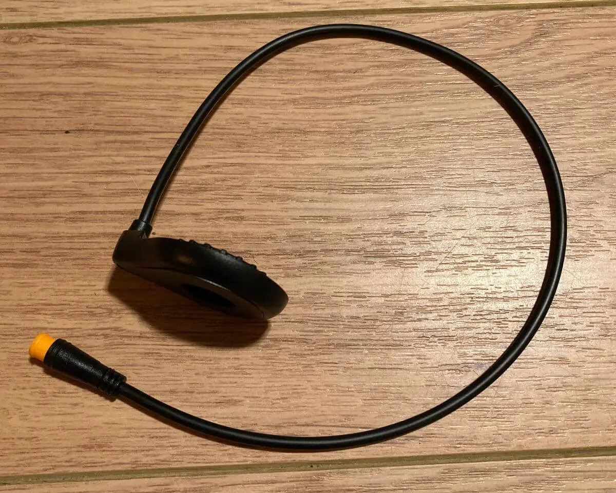 Black cable with circular component