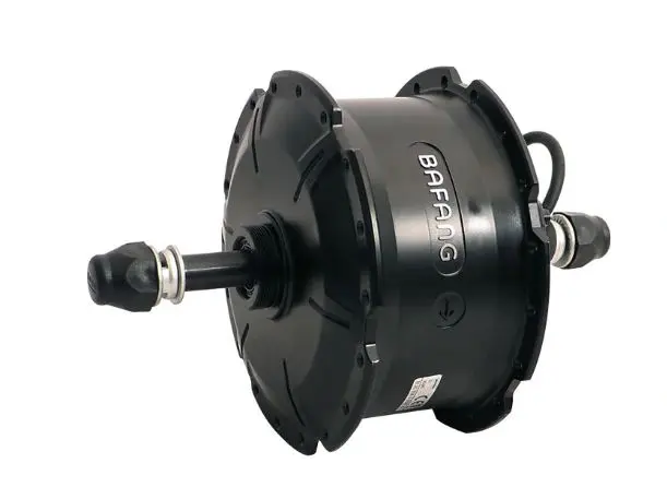 Electric bicycle motor on white background