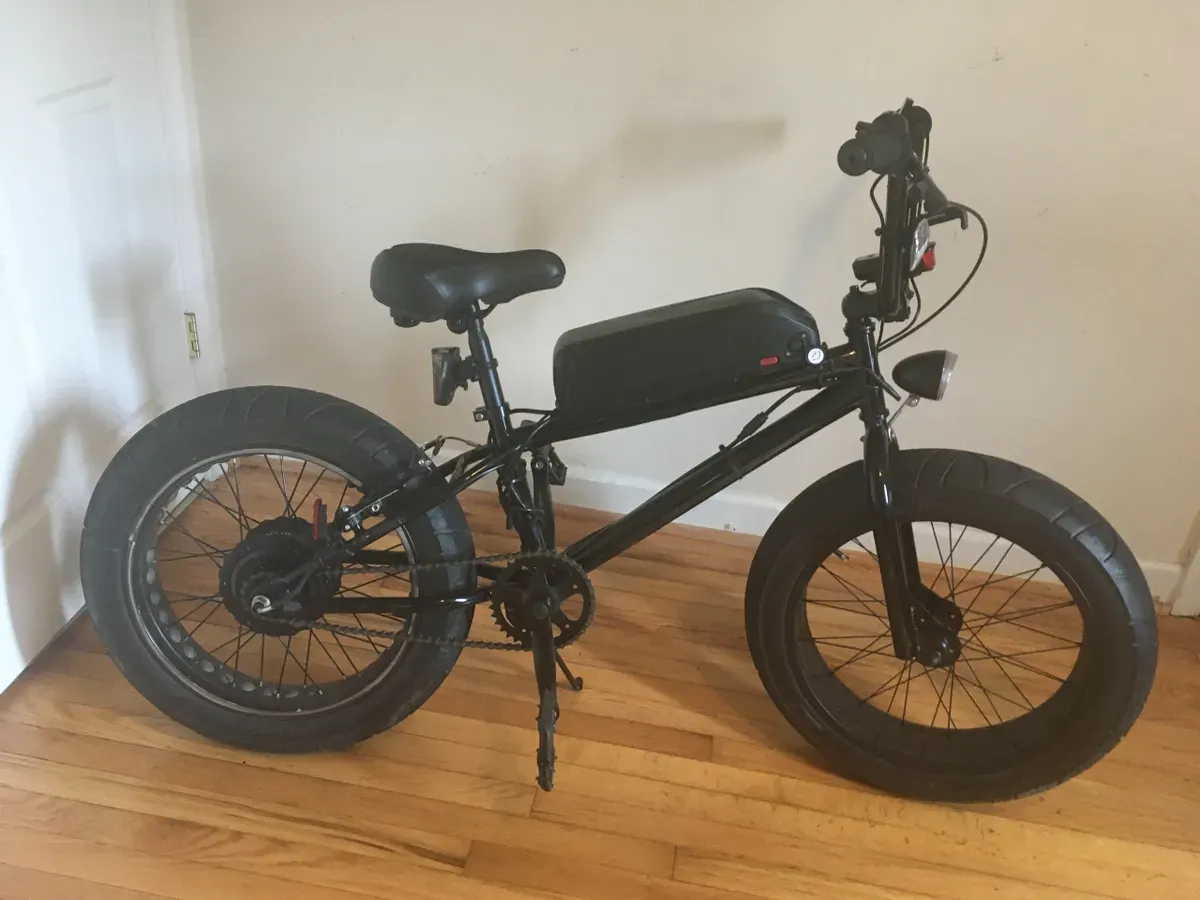 Electric bike on wooden floor