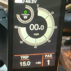 Key-Disp screen showing speedometer and mileage