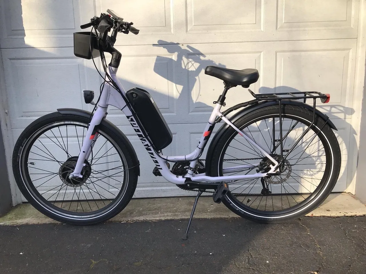 Side view of a modern electric bicycle