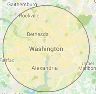 Washington D.C. and surrounding cities map